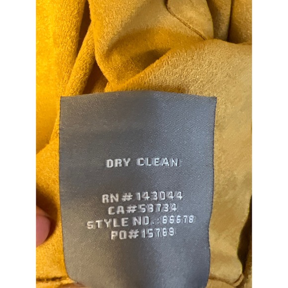 Bagatelle Drape Front Jacket Gold Yellow Suede Feel Edgy Lightweight Open Blazer - Picture 4 of 8